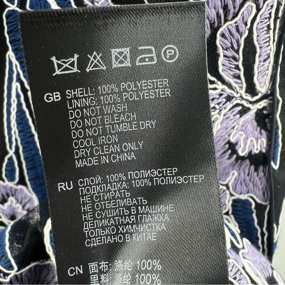 Reiss NWT Estelle Floral Embroidered Mini Dress size 4 - Picture 8 of 10